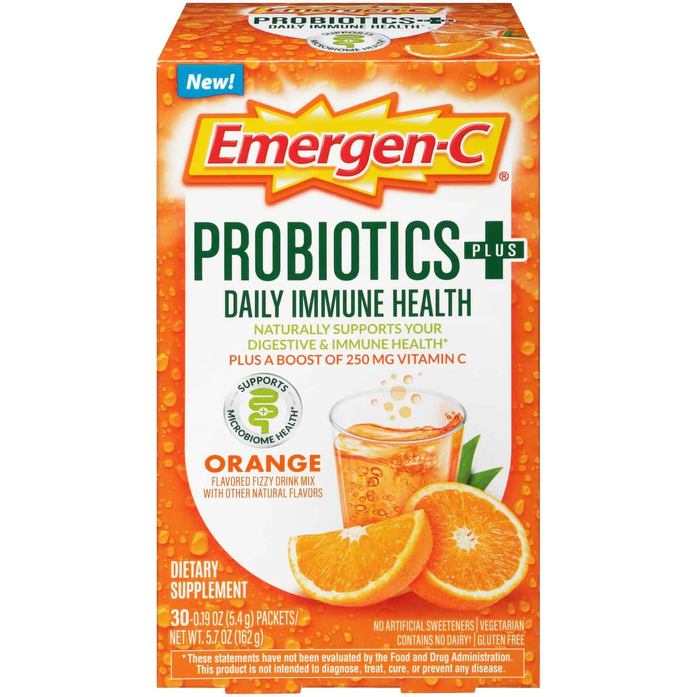 A box of orange flavored probiotics for daily immune health.