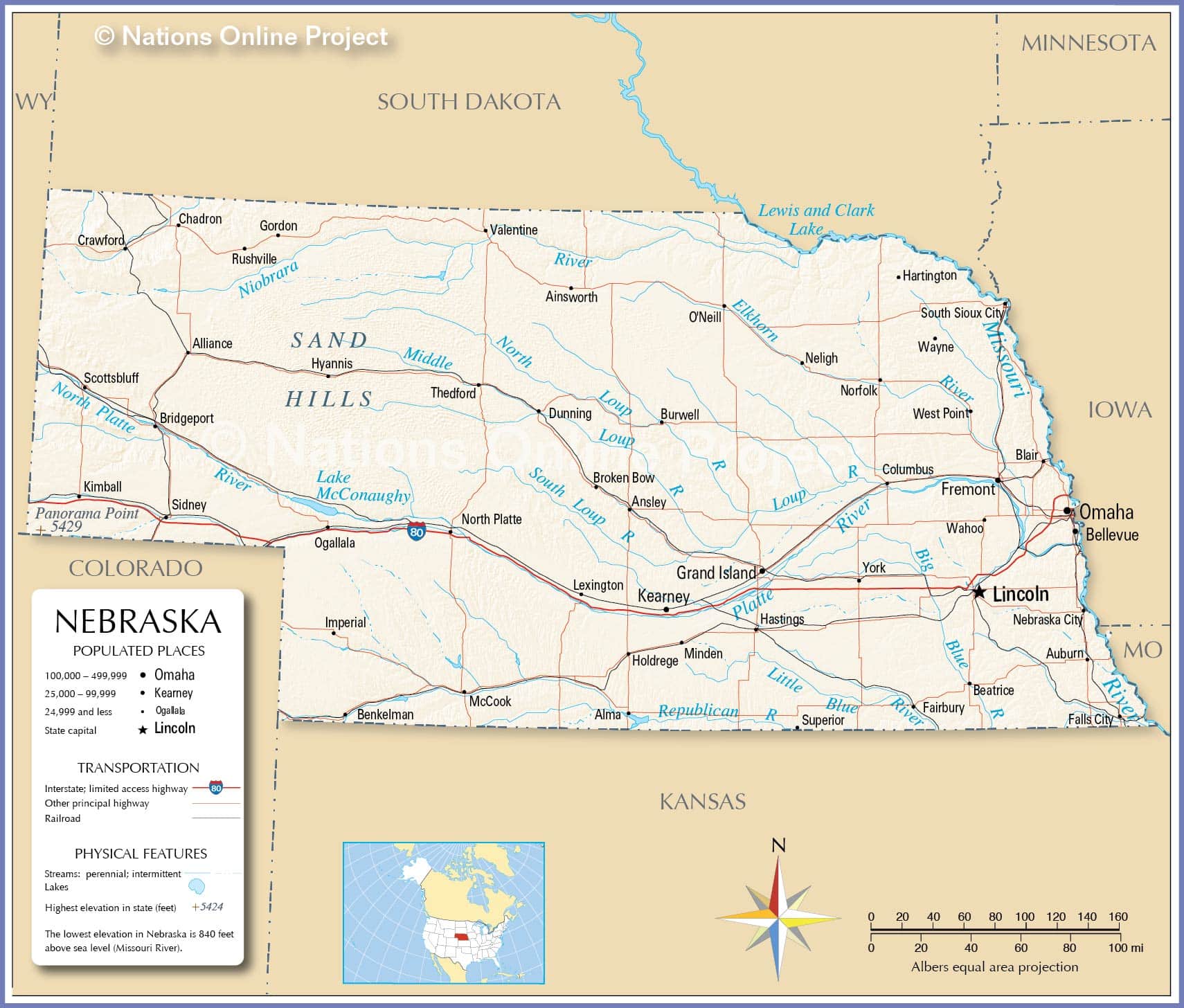 a Map of Nebraska